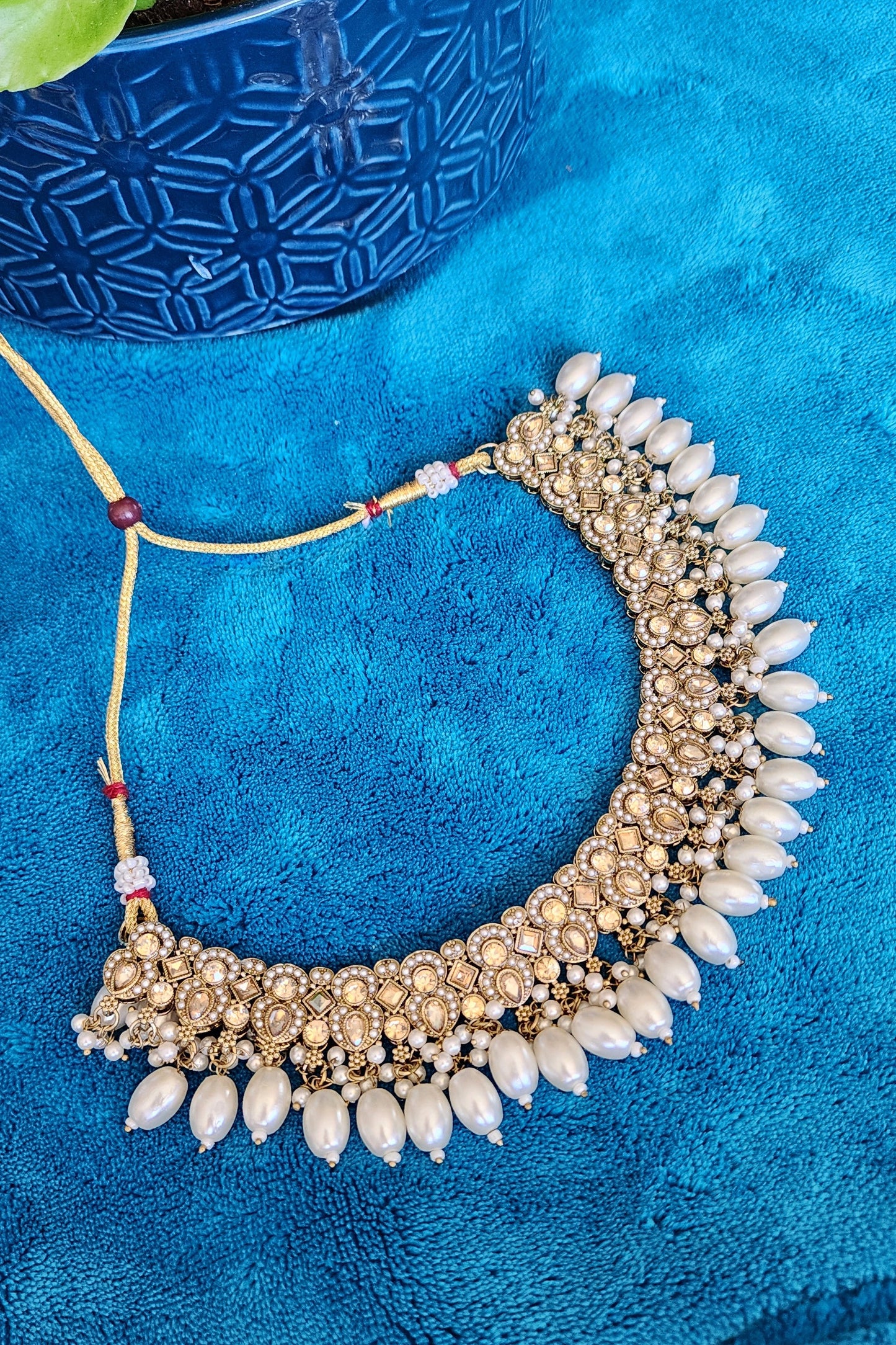 4 Piece Pearl Majesty Gold Jewelry Set