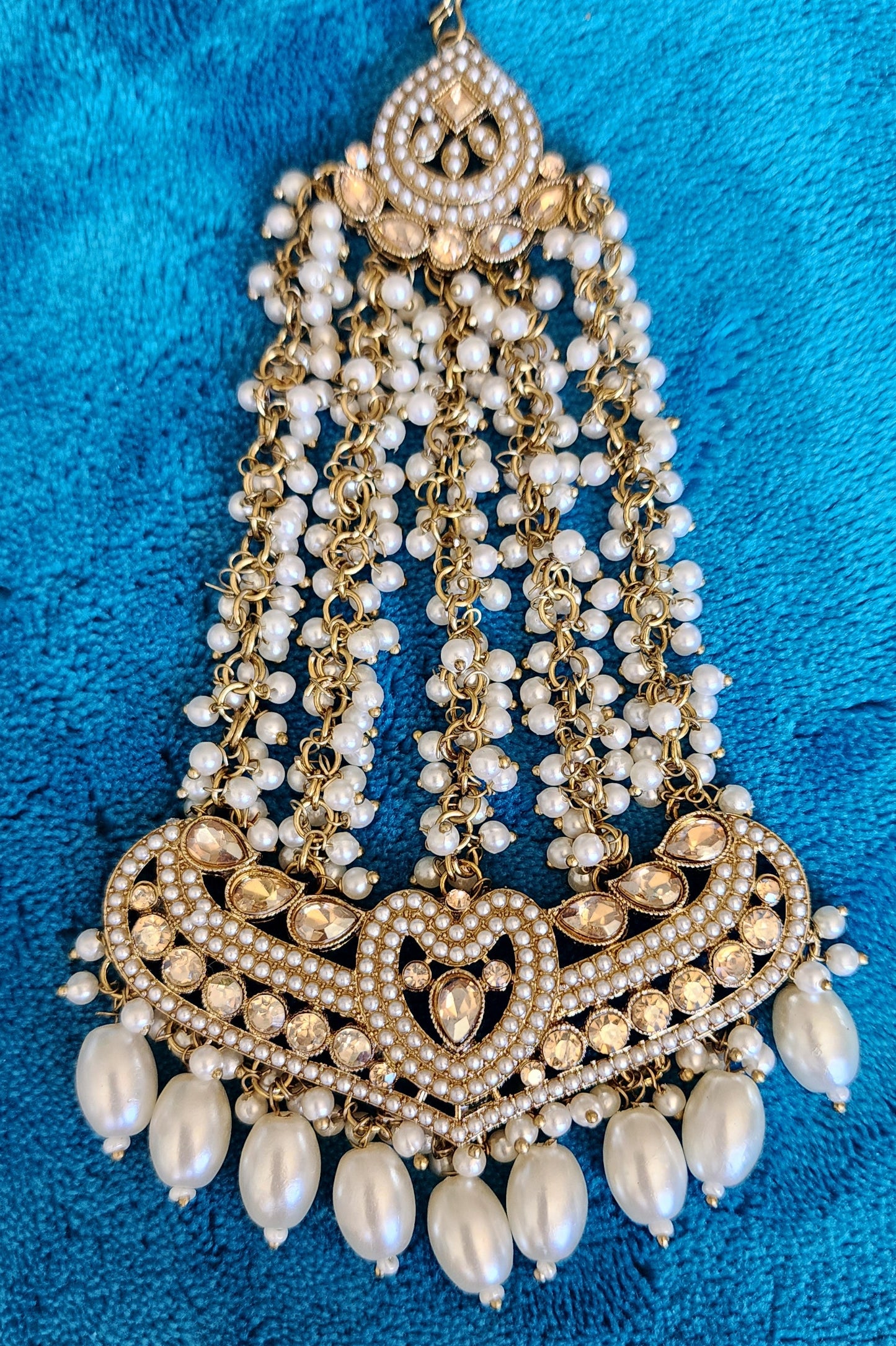 4 Piece Pearl Majesty Gold Jewelry Set