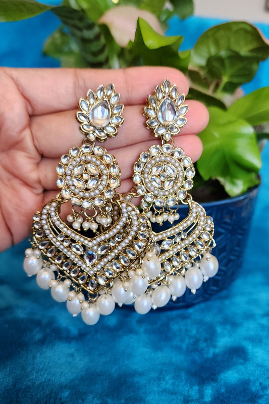 Golden Grace Pearl Drop Earrings for Festive Occasions